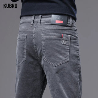 KUBRO Pantalon cargo décontracté en velours côtelé