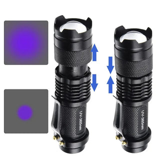 Lampe de poche UV LED ultraviolette Zoomable