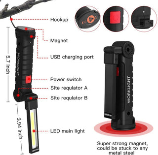 Lampe de poche LED COB magnétique