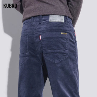 KUBRO Pantalon cargo décontracté en velours côtelé