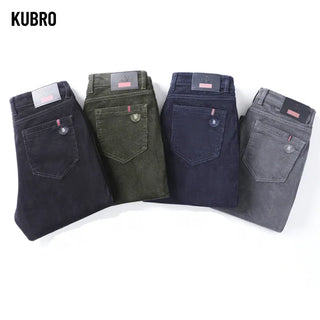 KUBRO Pantalon cargo décontracté en velours côtelé